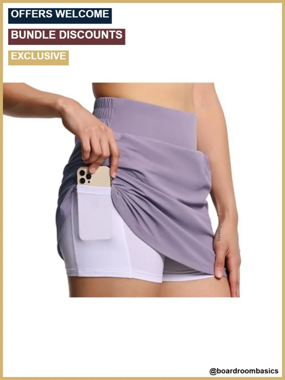Women's Athletic Skort with Built-in Shorts, 4 Pockets, High Waist, Stretchy